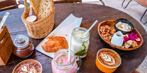 Breakfast at Monsieur Spoon, an Instagrammable café in Canggu, Bali, Indonesia