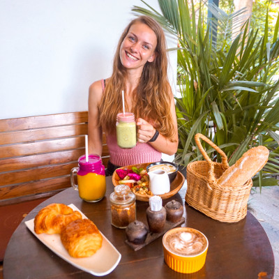 Breakfast at Monsieur Spoon, an Instagrammable café in Canggu, Bali, Indonesia