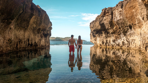 The natural pool Angel Billabong in Nusa Penida, Bali, Indonesia