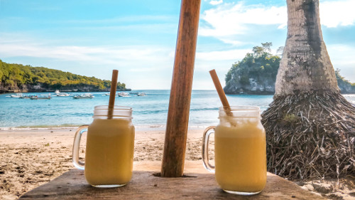 Smoothies at Crystal Bay in Nusa Penida, Bali, Indonesia