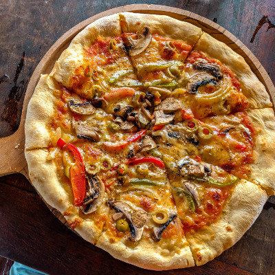 Pizza at Karsa Kafe in Ubud, Bali, Indonesia