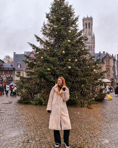 Christmas Tree at Burg square in Bruges, Belgium