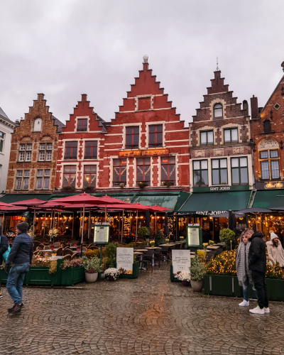 Markt square houses in Bruges, Belgium