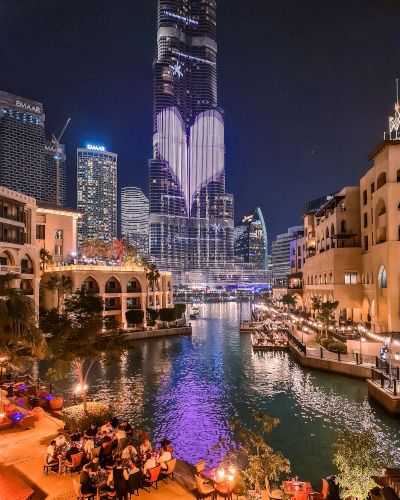 View of the Burj Khalifa from Dubai Fountain