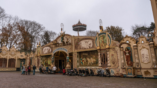 Carousel and the Pagode in the Winter Efteling