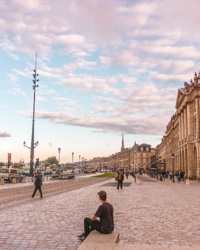 Buildings along the Garonne in Bordeaux, France