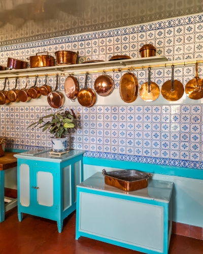 Kitchen in Maison de Claude Monet in Giverny, France