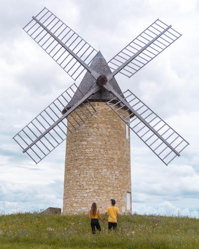 Windmill in Lamarque, South West France