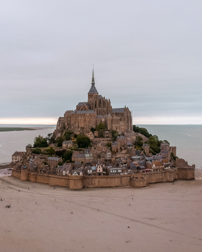 Low Tide at Le Mont-Saint-Michel in Normandy, France