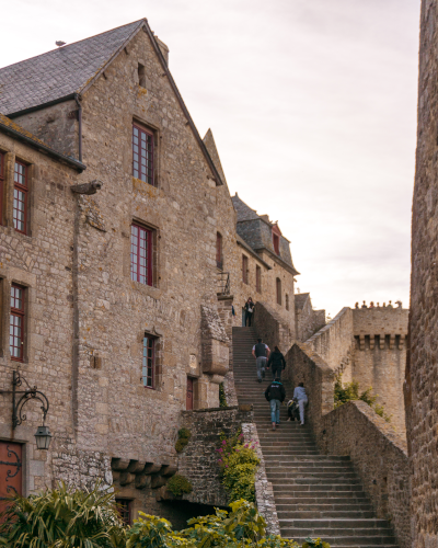 Ramparts in Le Mont-Saint-Michel in Normandy, France