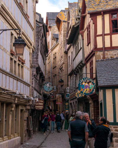 The Streets of Le Mont-Saint-Michel in Normandy, France