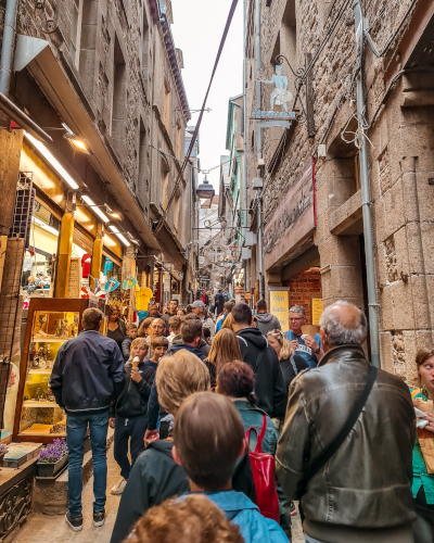 The Streets of Le Mont-Saint-Michel in Normandy, France