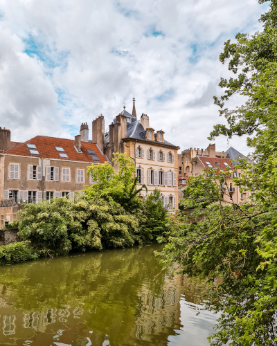 The Moselle river in Metz, France