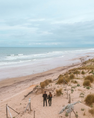 Dunes in Montalivet-les-Bains on the Atlantic Coast in France