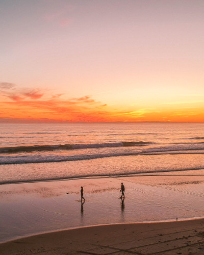 Sunset in Montalivet-les-Bains on the Atlantic Coast in France