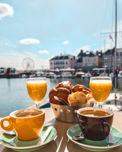 Breakfast in Honfleur, Normandy, France