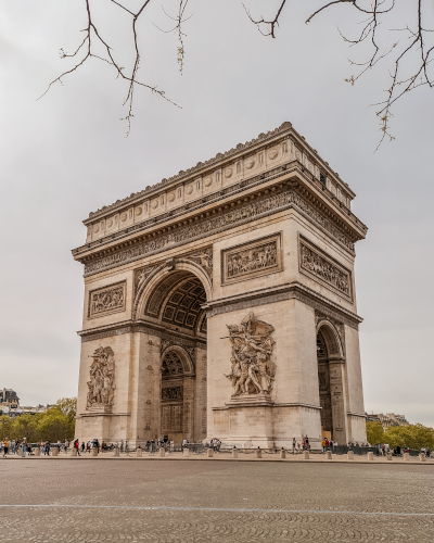 The Arc de Triomphe in Paris, France