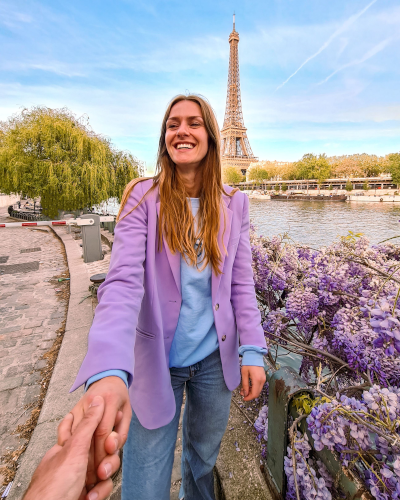 Wisteria Photo Spot with Eiffel Tower View in Paris, France