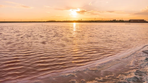 Pink salt lakes at Salin de Giraud in the South of France