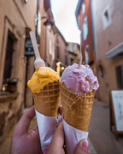 Ice cream in Roussillon, Provence, France
