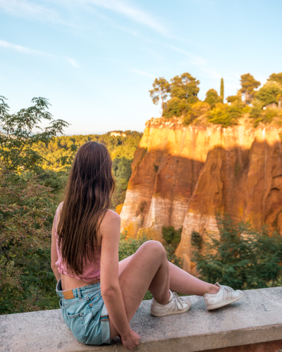 View of the Ochre Landscape in Roussillon, Provence, France