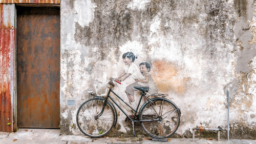 Street art in the UNESCO World Heritage Site in George Town, Penang