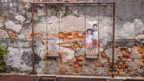 Street art in the UNESCO World Heritage Site in George Town, Penang