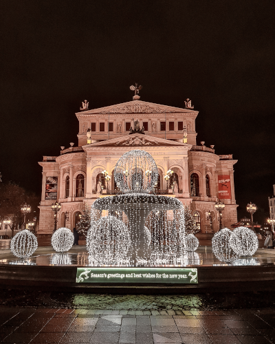 Alte Oper at Night in Frankfurt am Main, Germany