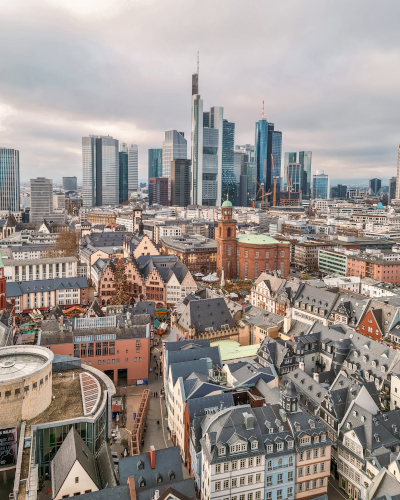 View from the Dom Tower in Frankfurt, Germany