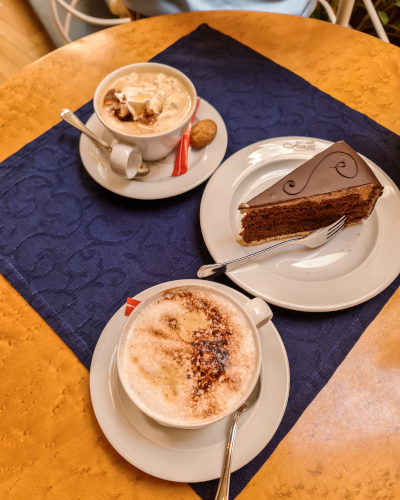 Coffee in Bernkastel-Kues in the Moselle Valley, Germany