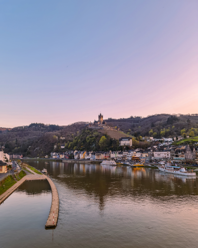 View from the Skagerak-Brücke in Cochem, Germany