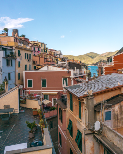 Terrace View in Vernazza, Cinque Terre, Italy