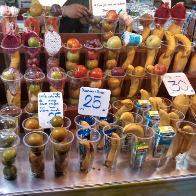 Smoothies at the day market in Krabi, Thailand