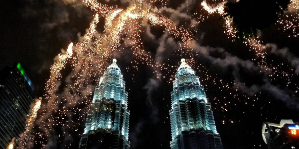 New Year's Fireworks in Kuala Lumpur, Malaysia