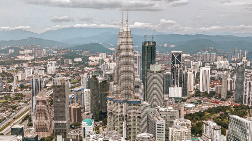 View of Petronas Towers in Kuala Lumpur