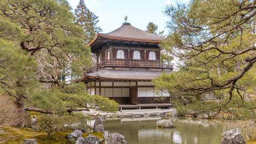 Gingkaku-ji or Temple of the Silver Pavilion in Kyoto, Japan