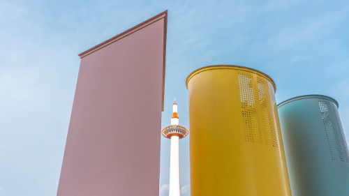 View of the Kyoto Tower from Kyoto Station, Japan