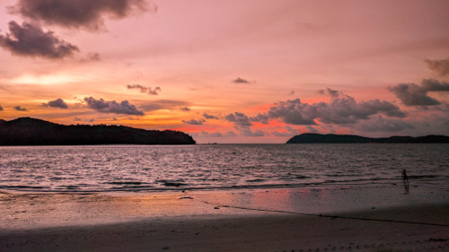 Sunset at Pantai Tengah Beach in Langkawi