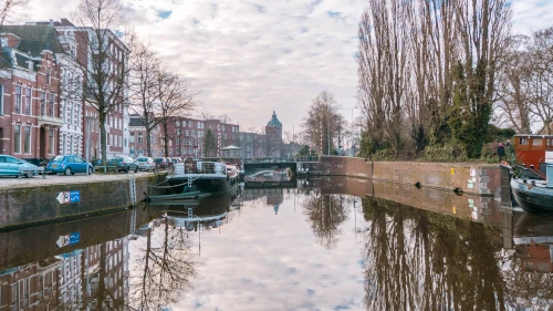 Reitdiep canal in Groningen, the Netherlands