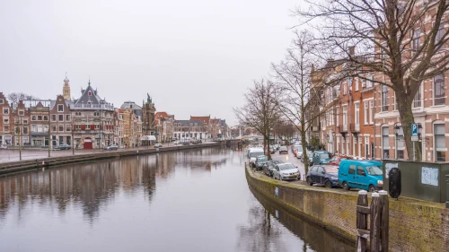 View from the Melkbrug in Haarlem, the Netherlands