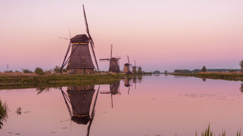 Sunset in Kinderdijk, the Netherlands