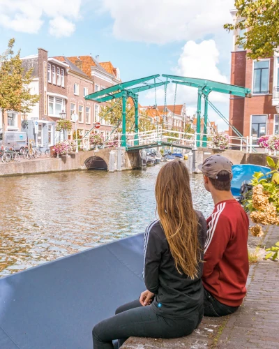 Instagrammable place Oude Rijn in Leiden, the Netherlands