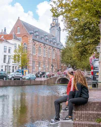 Instagrammable place Steenschuur canal in Leiden, the Netherlands