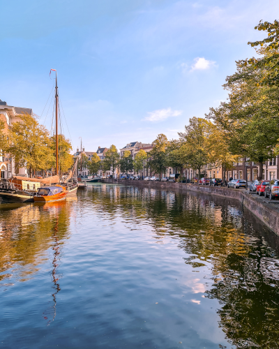 Canal views in Schiedam, the Netherlands
