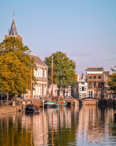 Canal views in Schiedam, the Netherlands