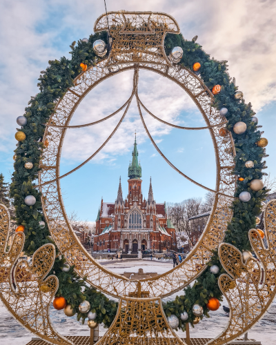 Christmas Tree at Rynek Podgorski Photo Spot in Kraków, Poland