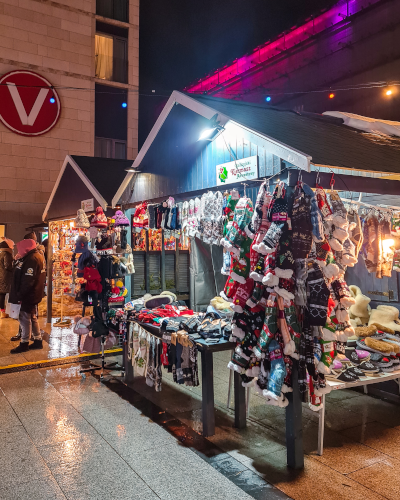 Christmas Market on Plac Jana Nowaka-Jeziorańskiego in Kraków, Poland