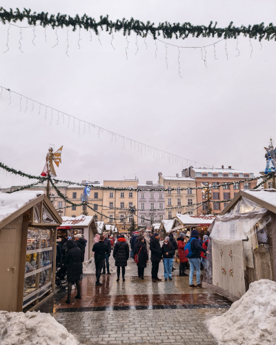 Christmas Market on Rynek Główny in Kraków, Poland