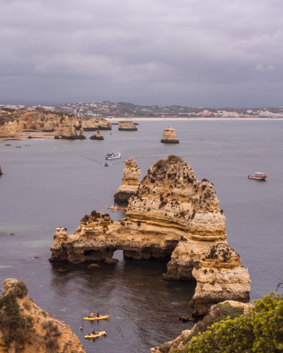 The coastline of Lagos in the Algarve Coast, Portugal