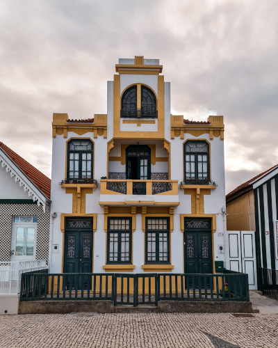 Palheiros Beach Houses in Costa Nova, Portugal